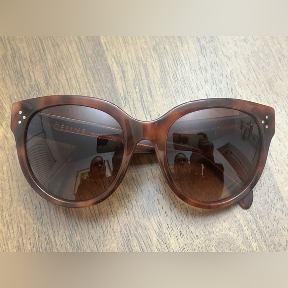 Celine Accessories - Celine Brown Tortoise Oversized Cat Eye Sunglasses Gradient
